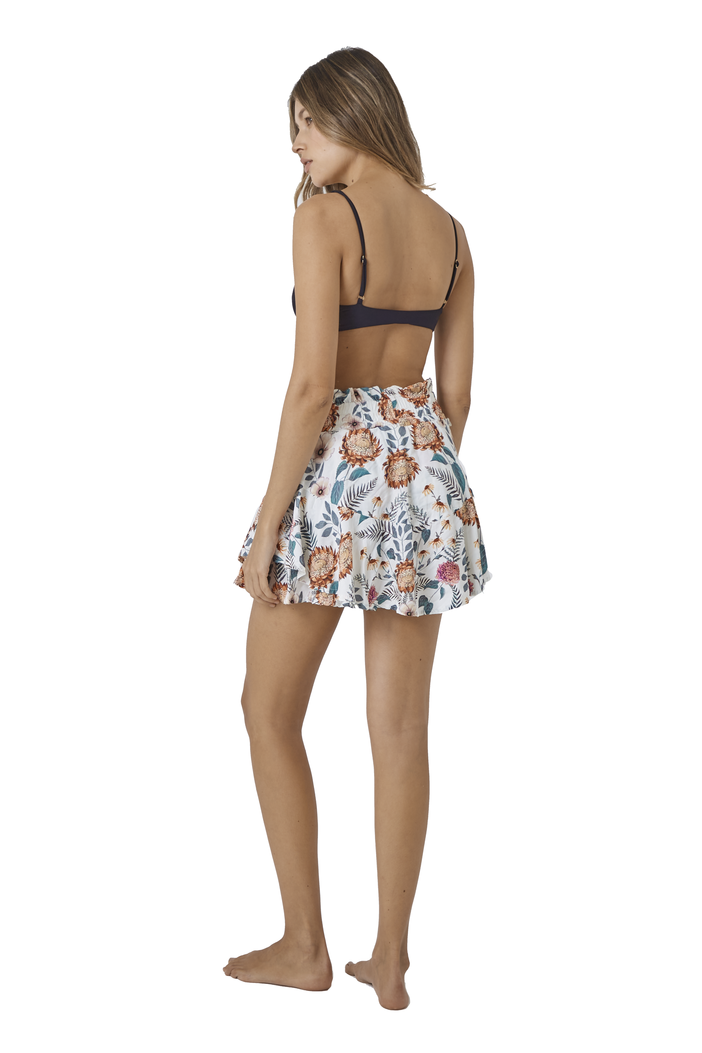 Floral Print Ruffled Skort