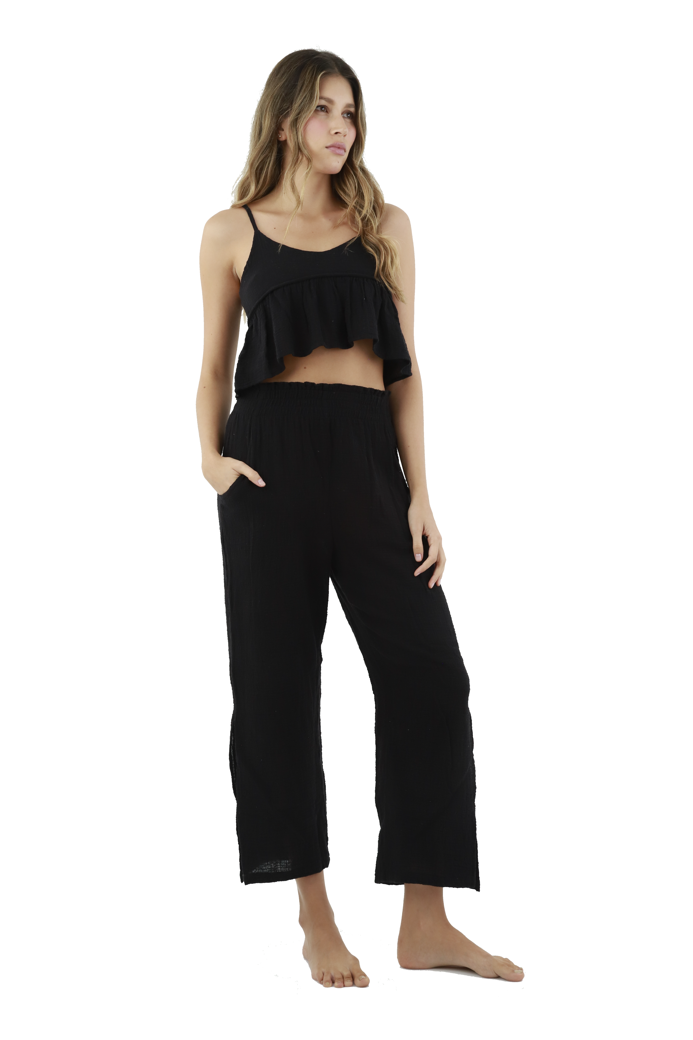 Black Cotton Pants