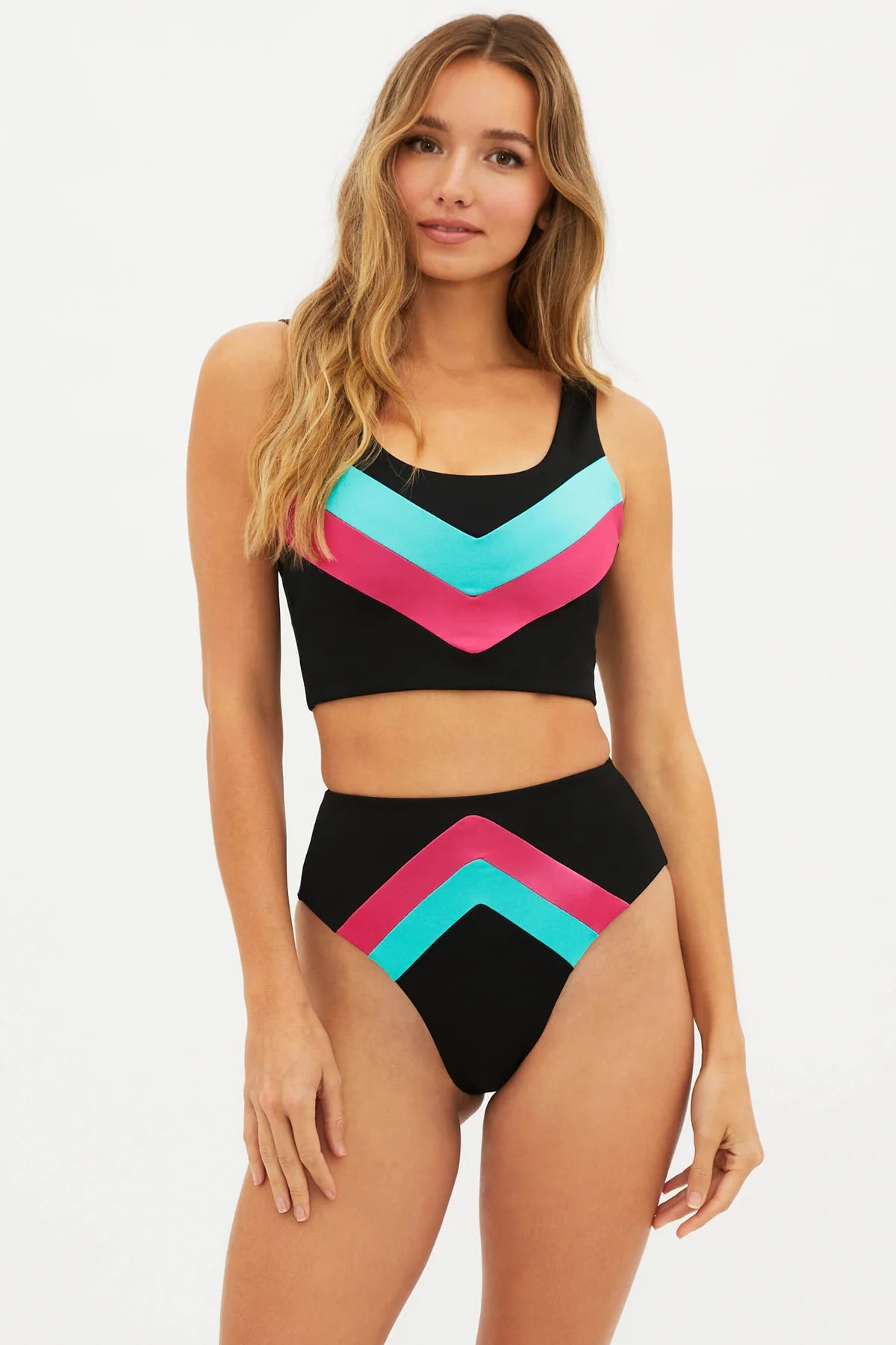 Bright Color Block High Waist Bottom