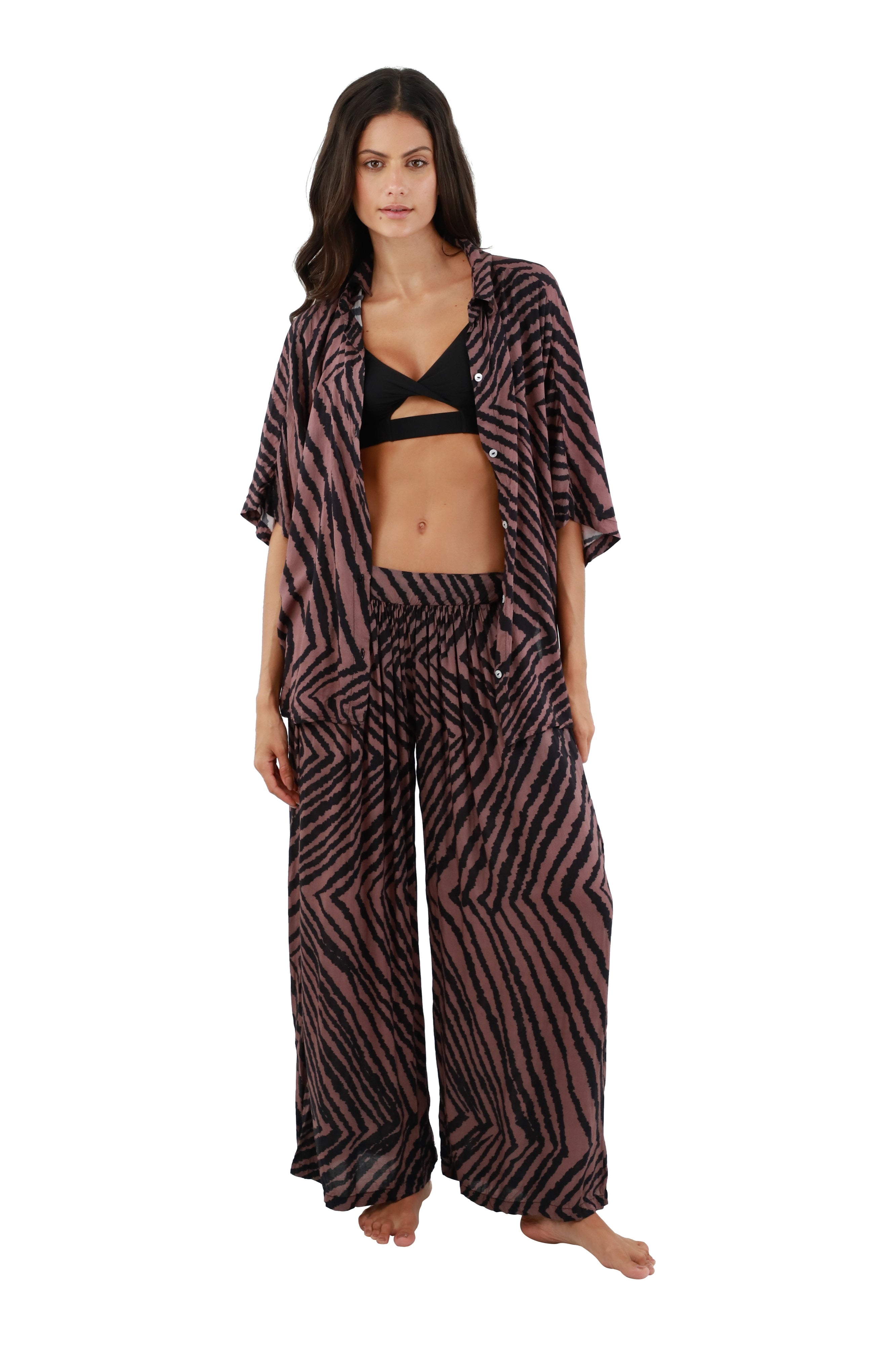 Zebra Stripe Flowy Pant