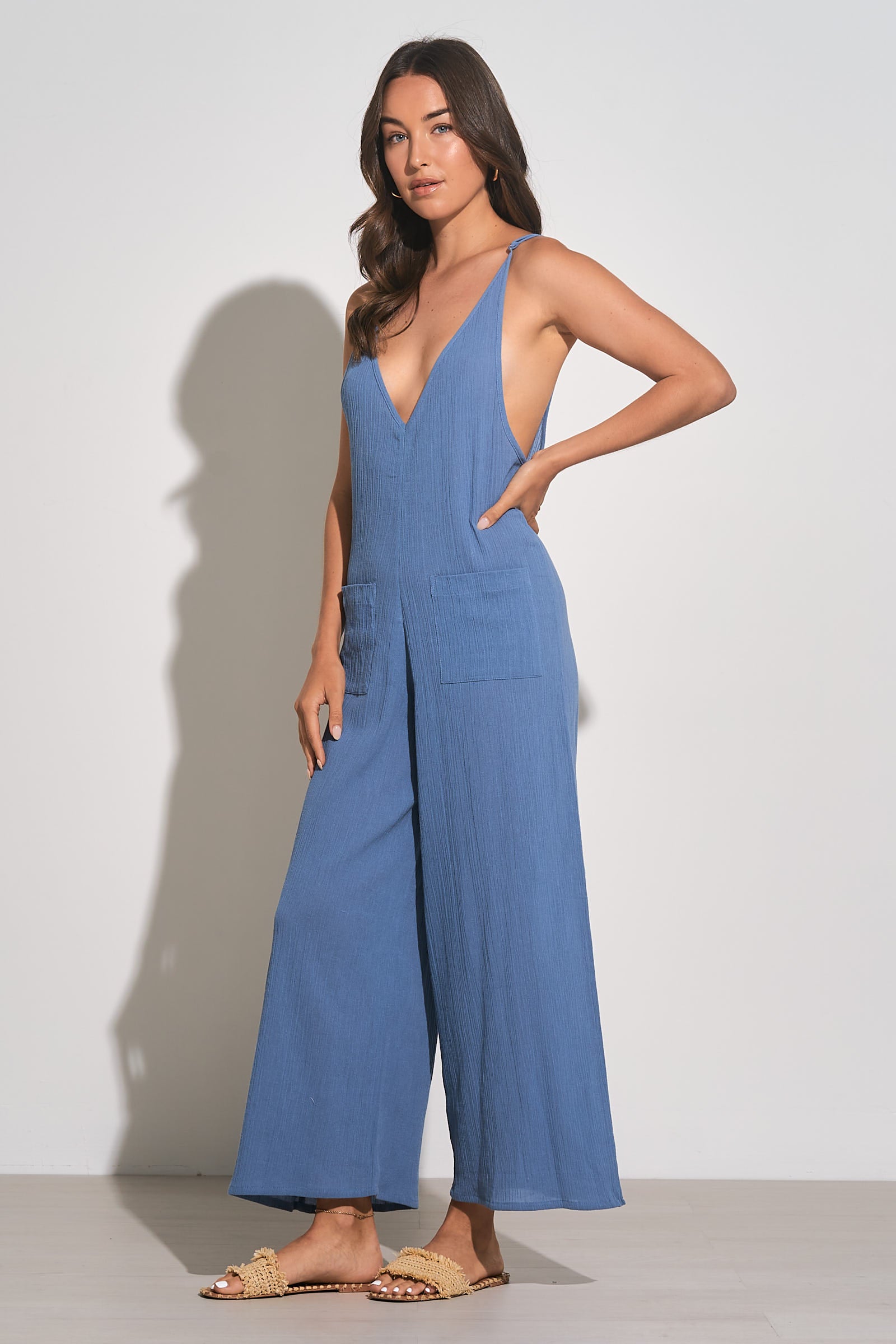 Blue Jumpsuit With Pockets