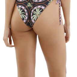 Ruched Palm Print Tie Side Bottom