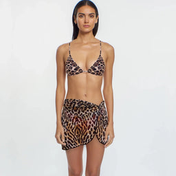 Mesh Leopard Print Mini Skirt