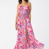 Strapless Floral Print Maxi Dress 