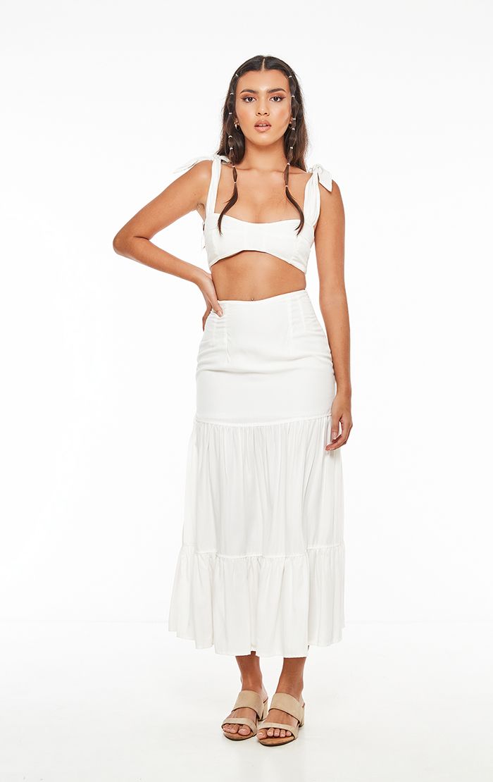 Ivory Tiered Skirt