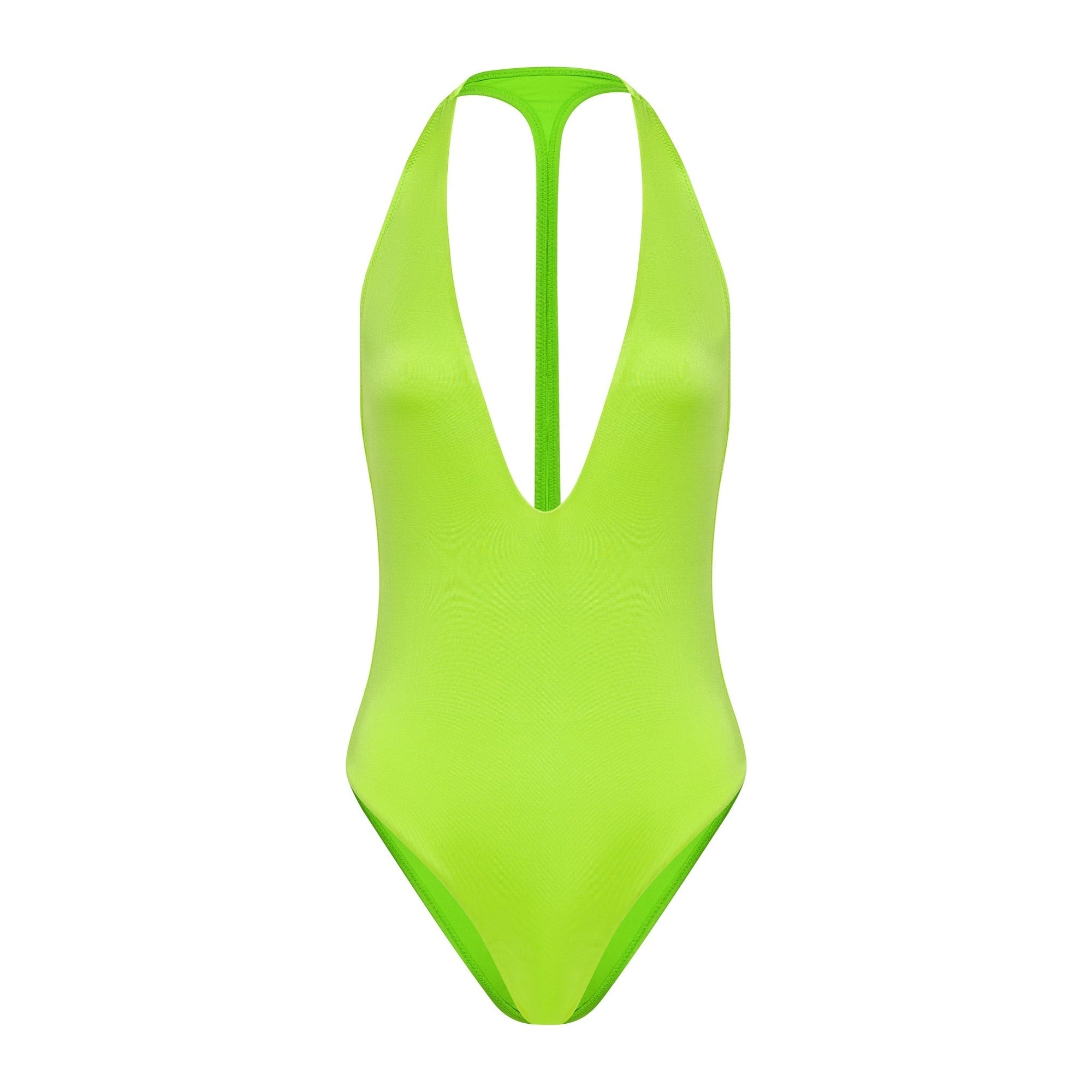 Bright Green Plunging One Piece 