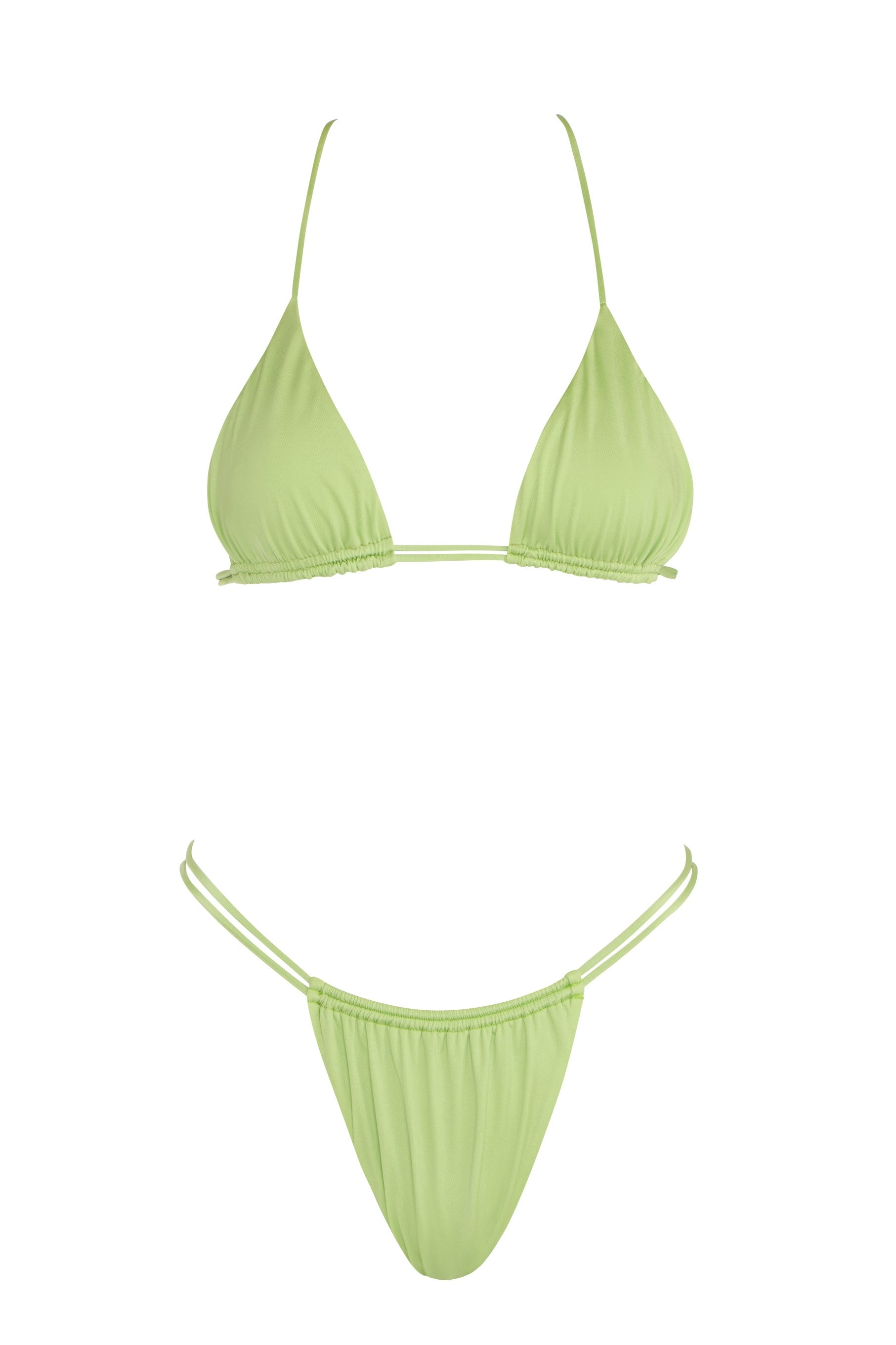 Light Green Double String Triangle Top