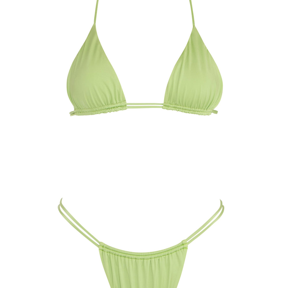 Breathing Underwater Neon Lime Green Clear Strap Triangle Top