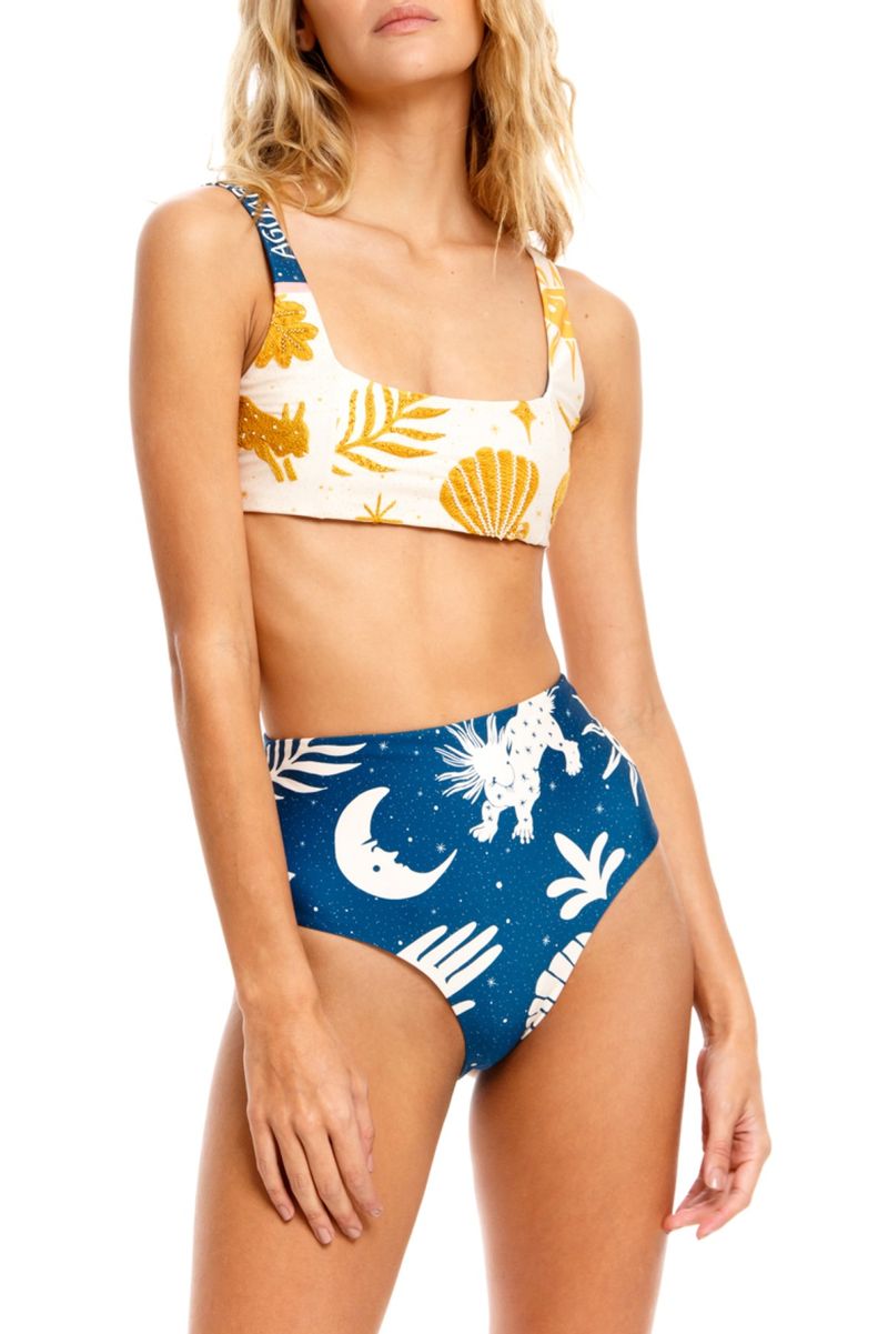 Sporty Beach Print Bikini Top