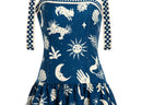 Blue Printed Short Dress