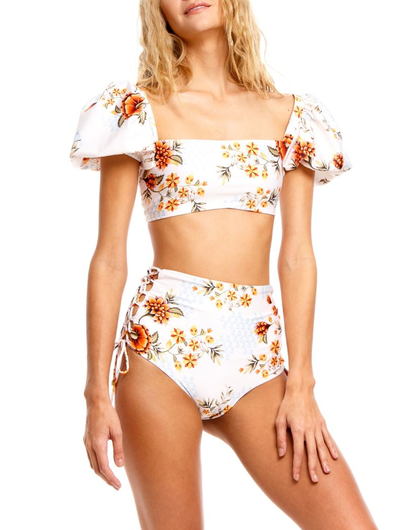 High Waisted Floral Print Bikini Bottom