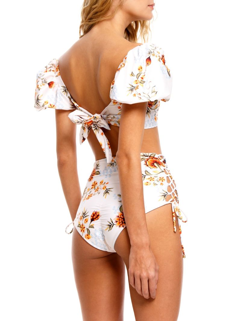 High Waisted Floral Print Bikini Bottom