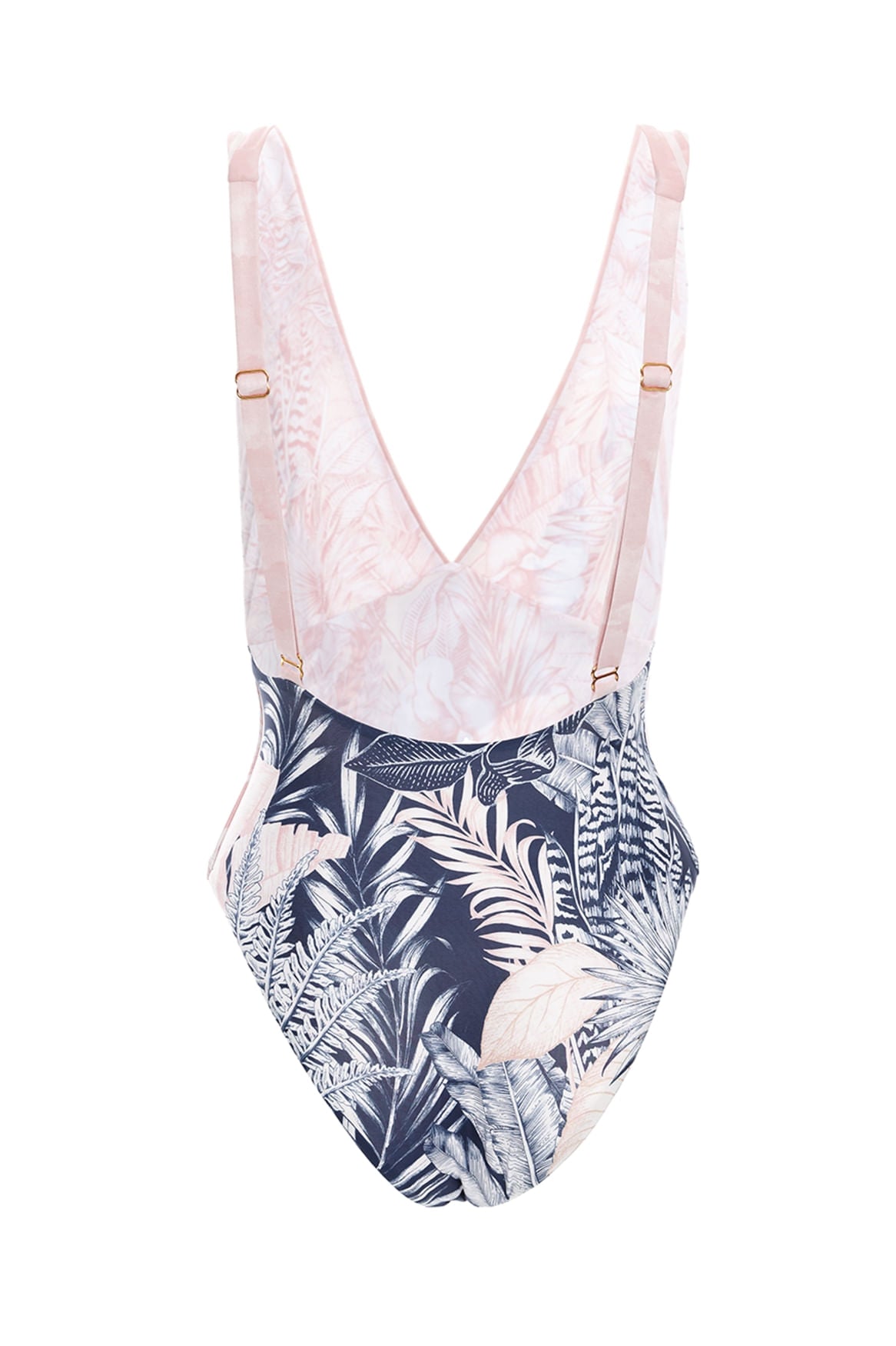 Tie Front Tropical Print One Piece