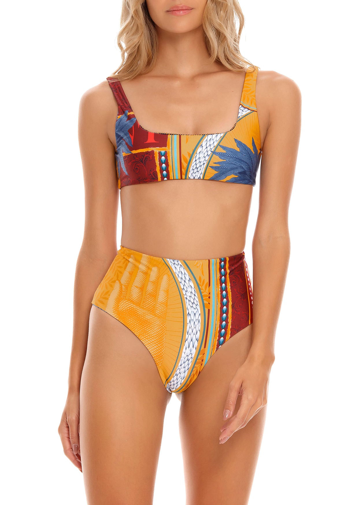 Reversible Colorful Printed Bikini Bottom