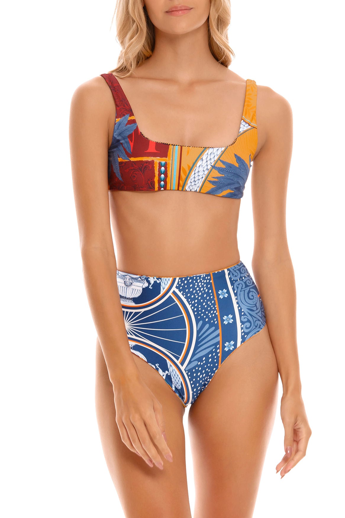 Reversible Colorful Printed Bikini Bottom