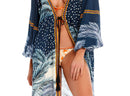 Dark Blue Printed Kimono