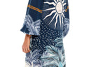 Dark Blue Printed Kimono