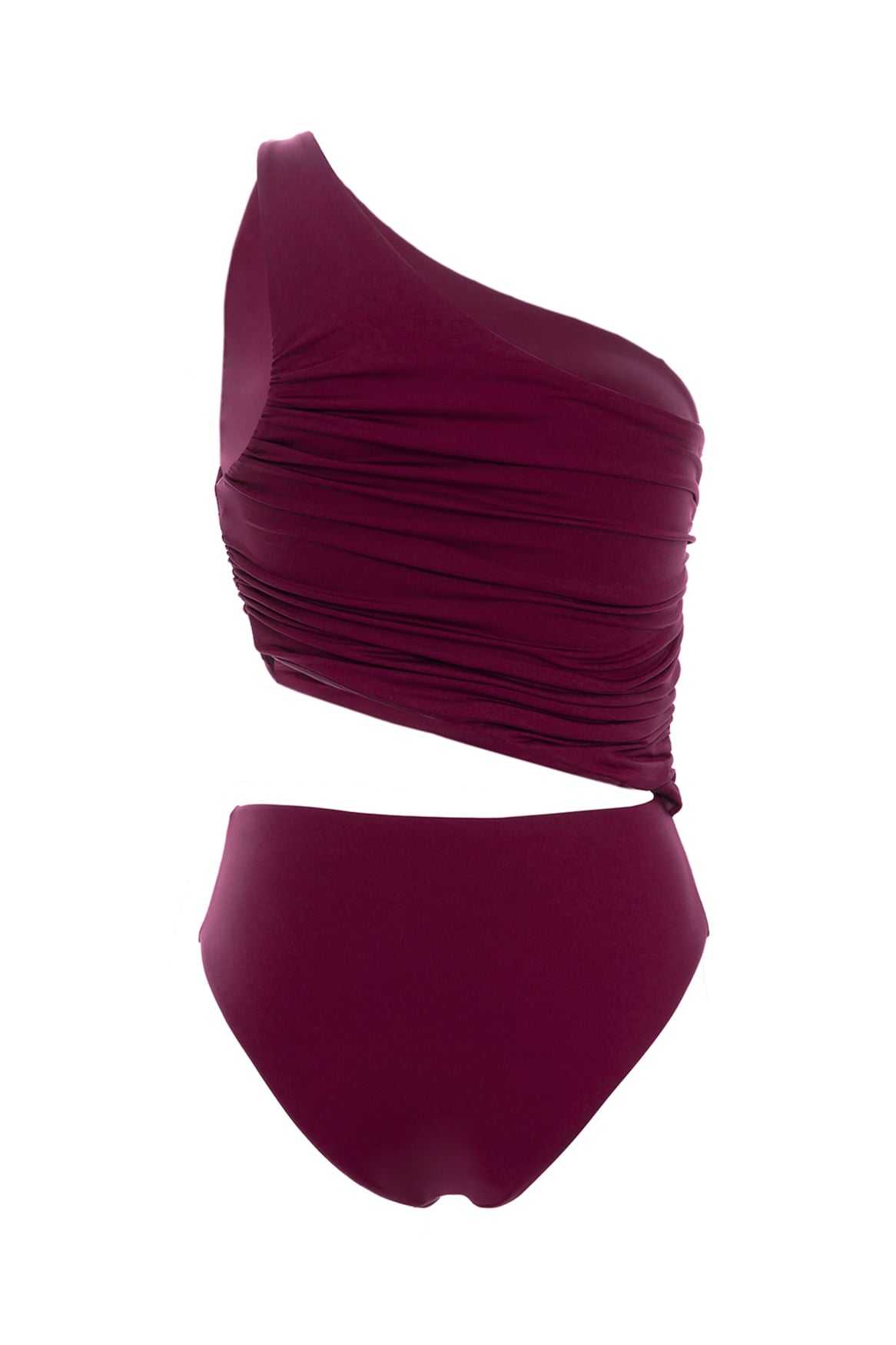 Maroon One Shoulder One Piece