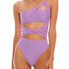 Light Purple Cutout One Shoulder One Piece