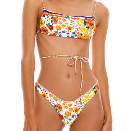 Bright Floral Print Reversible Bikini Top
