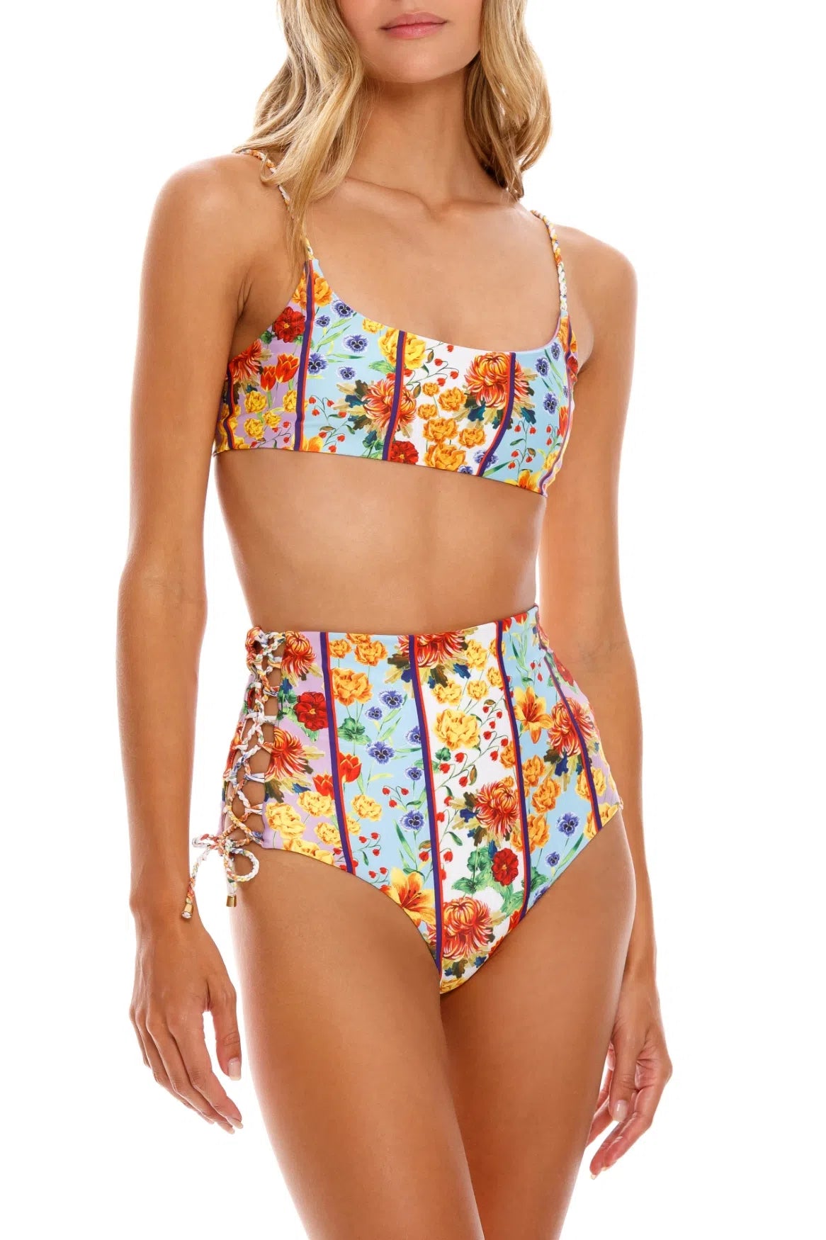 Reversible High Waist Floral Print Bikini Bottom