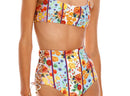 Vibrant Bright Floral Print Bikini Top