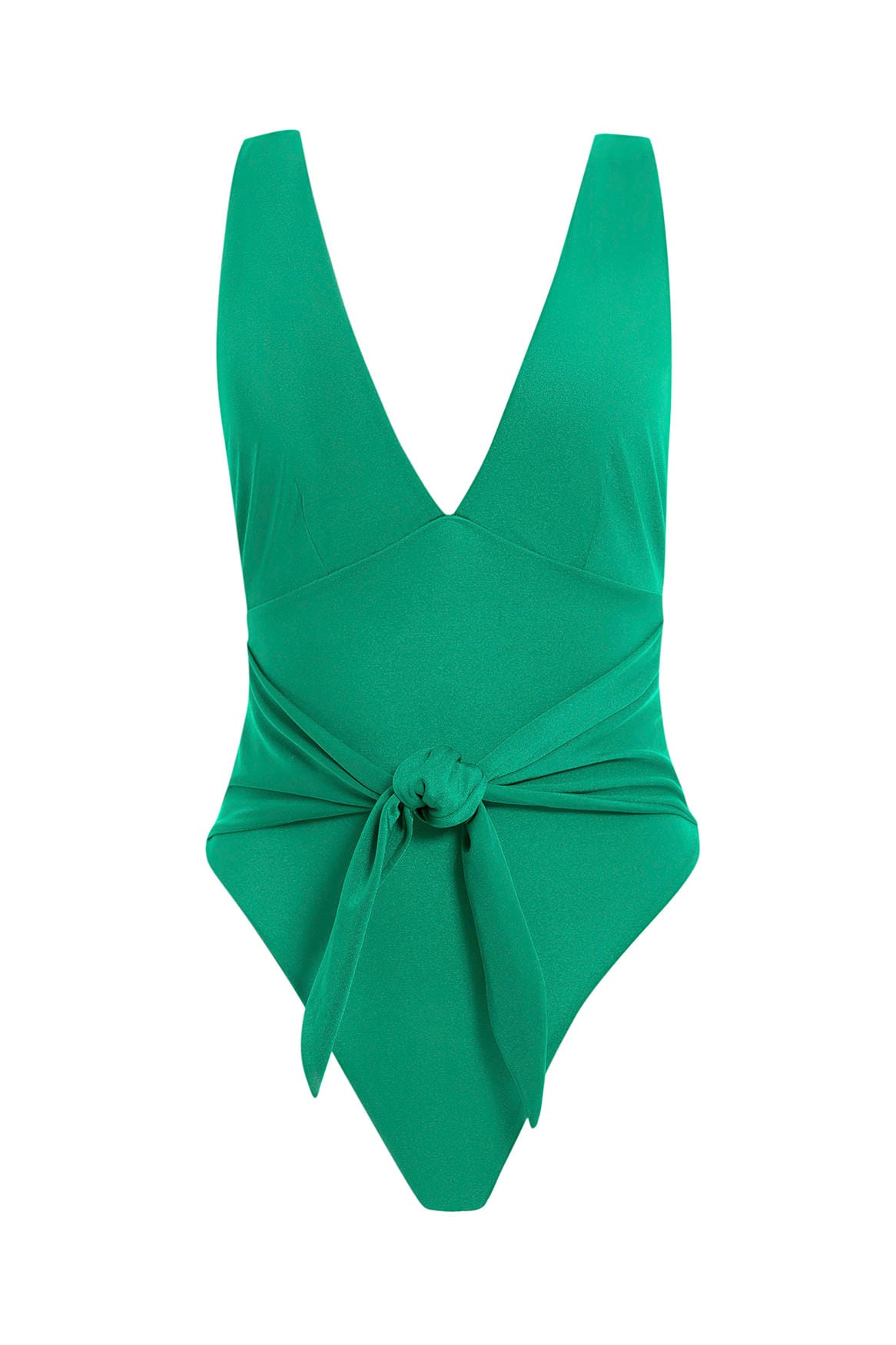 Green Plunging V-Neck Latin Cut One Piece