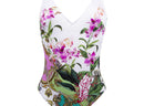 Bright Floral Print V-Neck One Piece