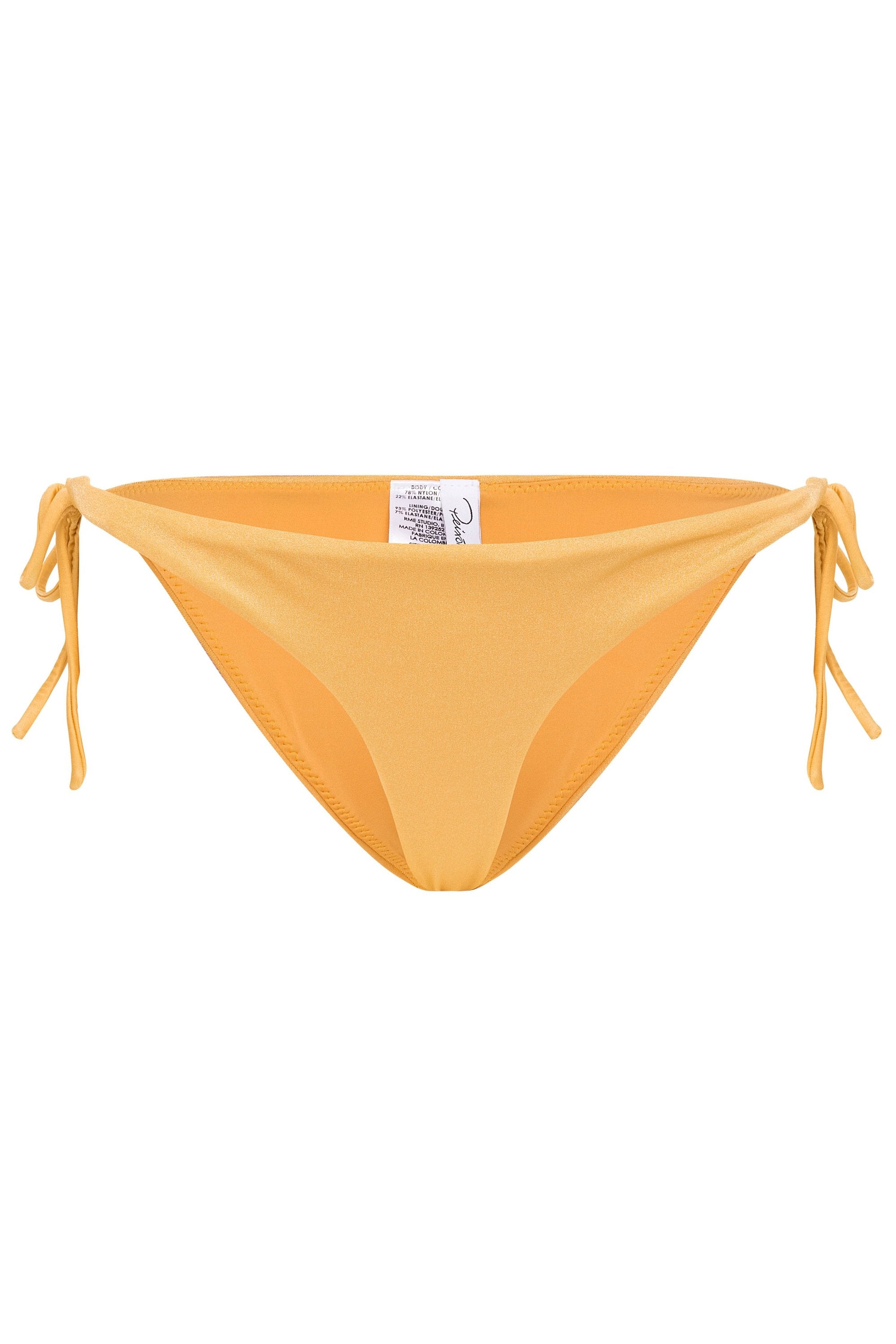 Gold Tie Side Latin Cut Bikini Bottom