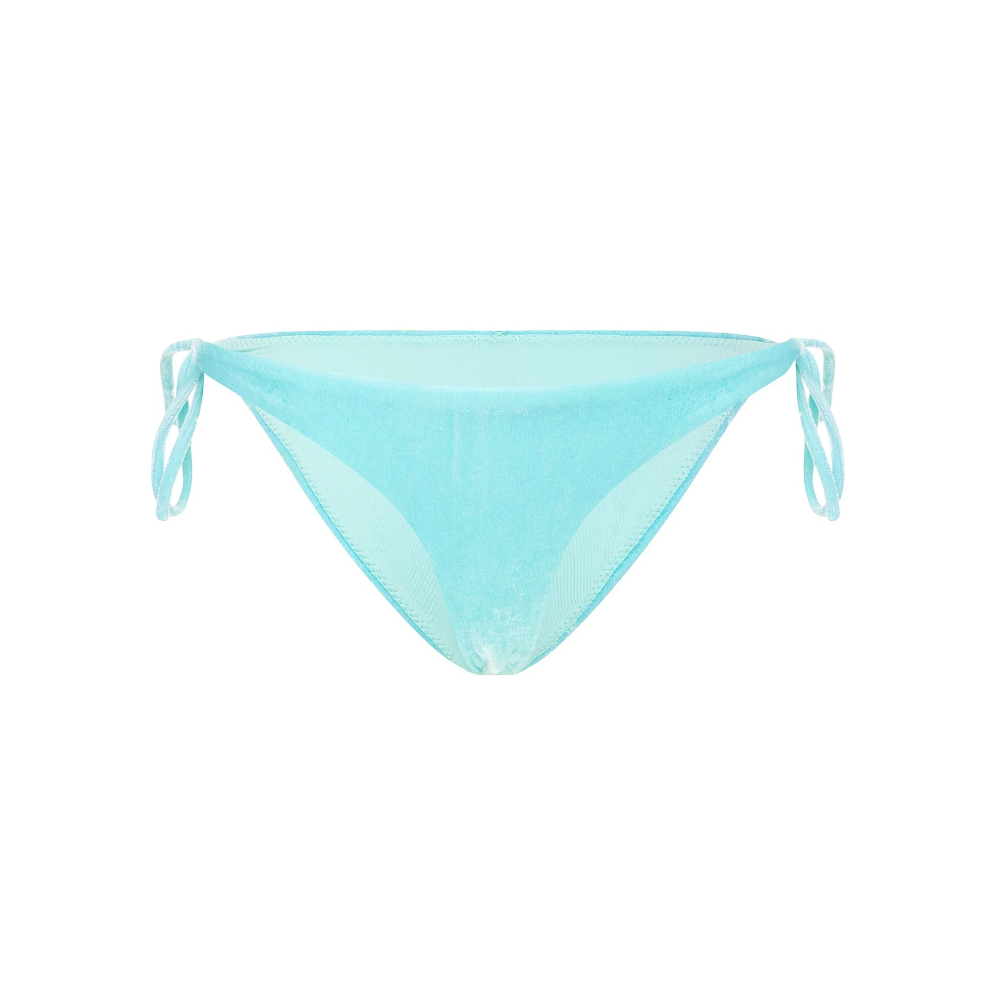 Velvet Texture Tie Side Bikini Bottom