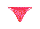 A Latin Cut bikini bottom in red and pink tiger print