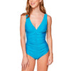 Blue Ruched One Piece 