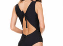Black High Neck Knotted One Piece
