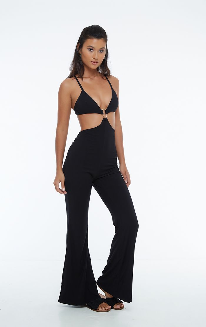 Plunging Black Jumpsuit