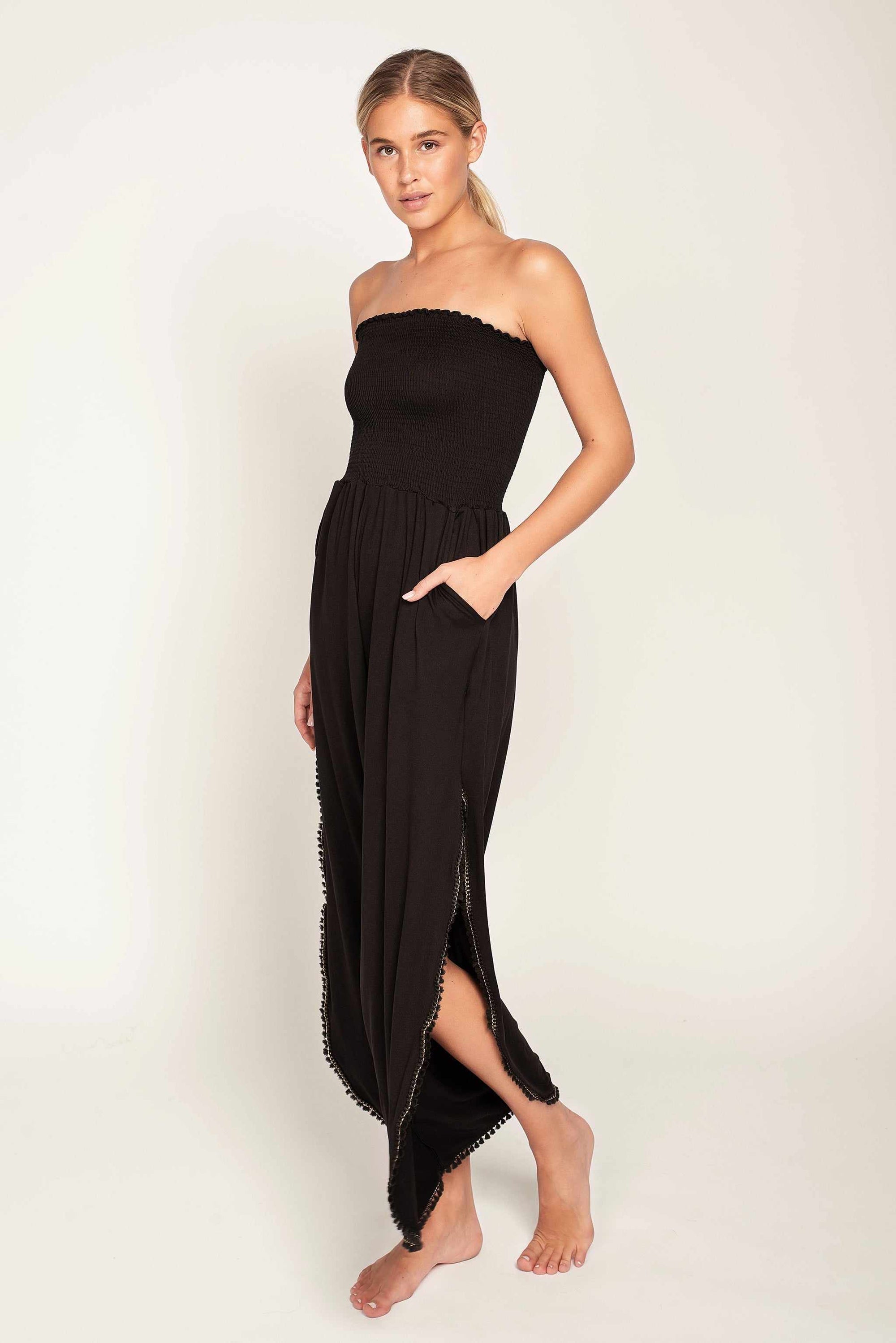 Black Beach Jumpsuit Coverup