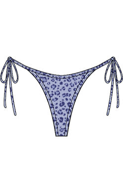 Blue leopard mesh tie side bottoms
