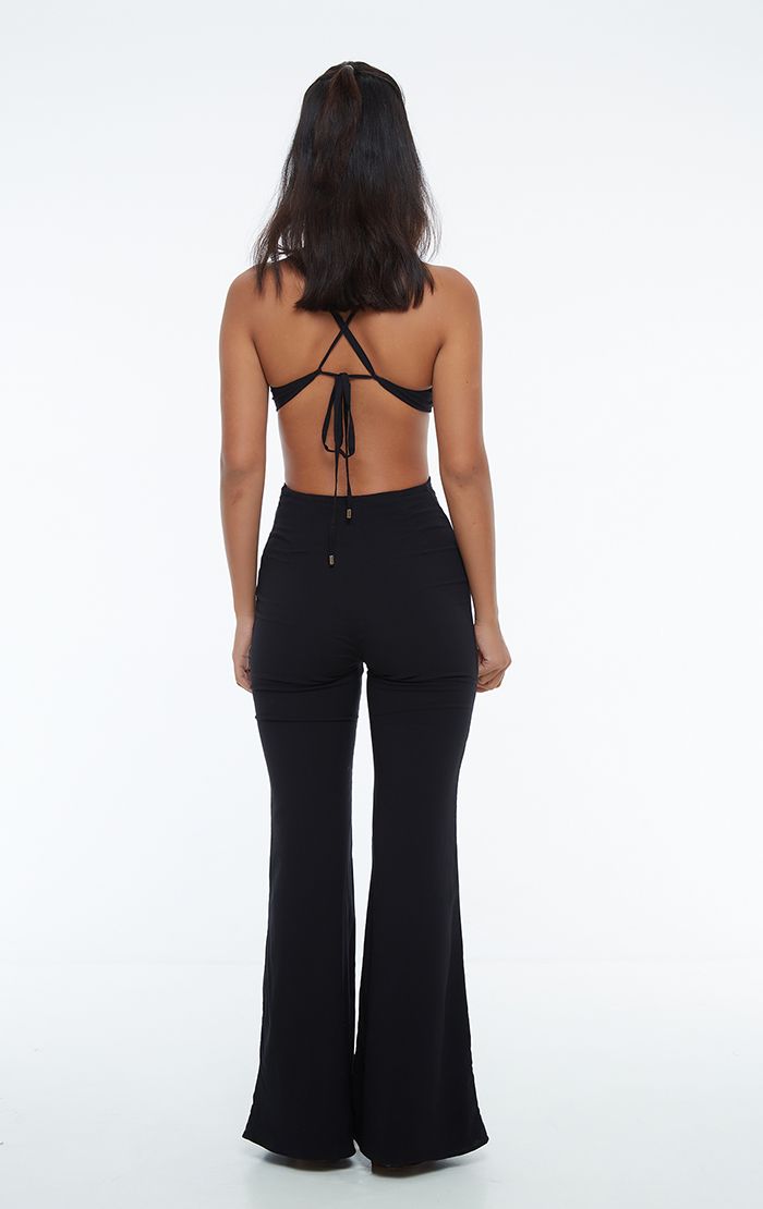 Plunging Black Jumpsuit