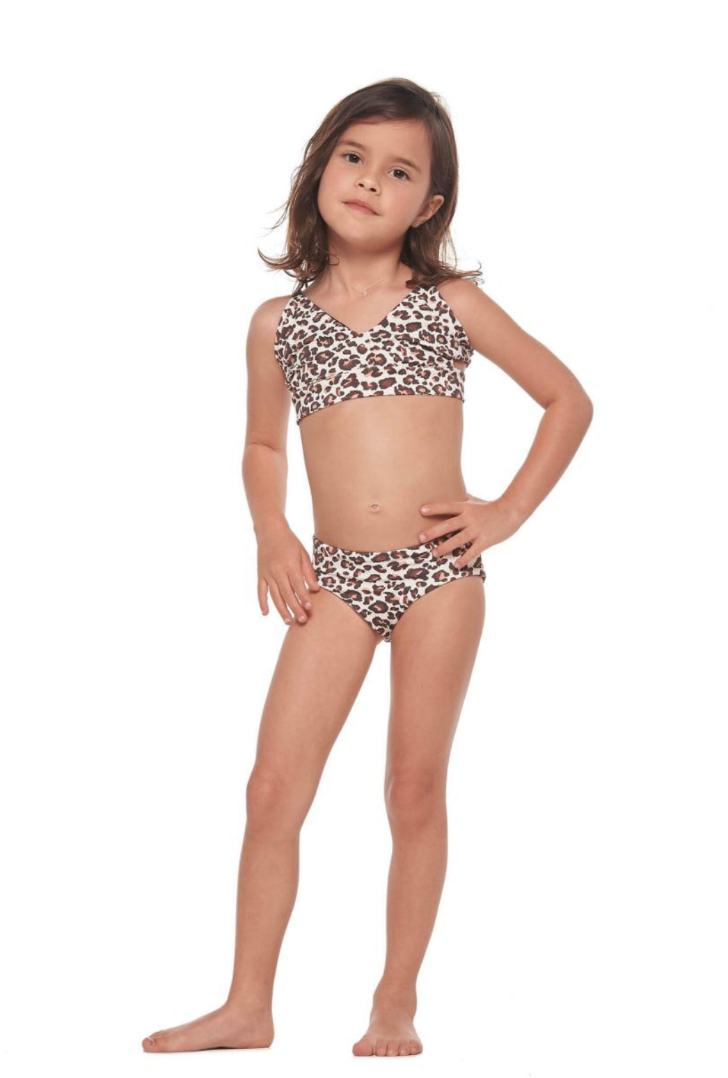 Kids cheetah print bikini set