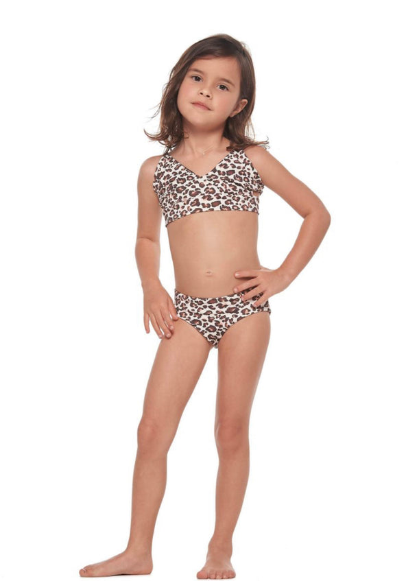 Kids cheetah print bikini set