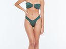 Green Cheeky High Leg Bikini Bottom 