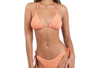 Light Orange Tie Side Textured Bikini Bottom