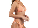 Light Orange Tie Side Textured Bikini Bottom