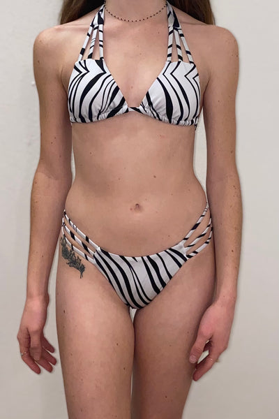 Strappy zebra bikini top