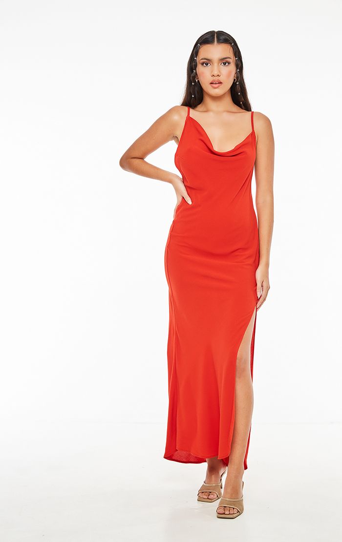 Side Slit Spaghetti Strap Maxi Dress