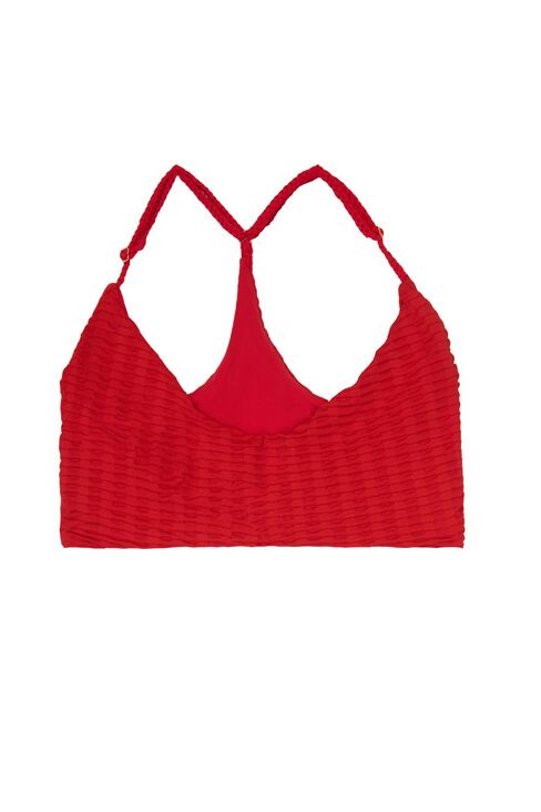 Red textured sporty top