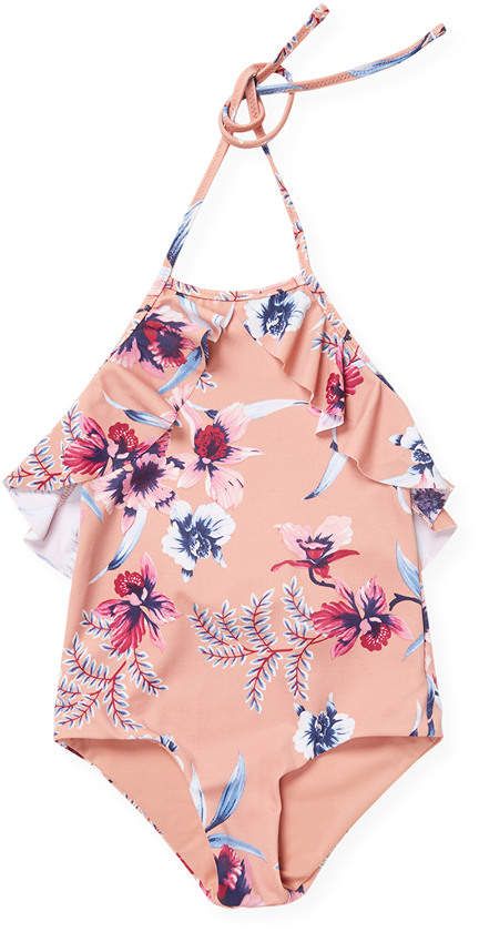 Kids ruffle floral one piece