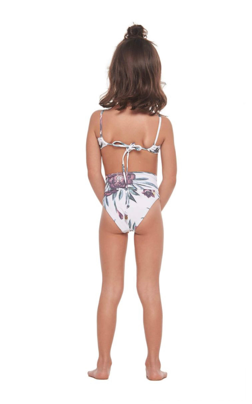 Kids white floral bikini set