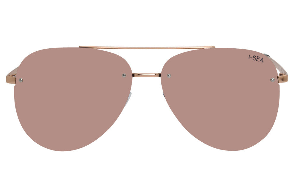 Pink reflective aviator glasses
