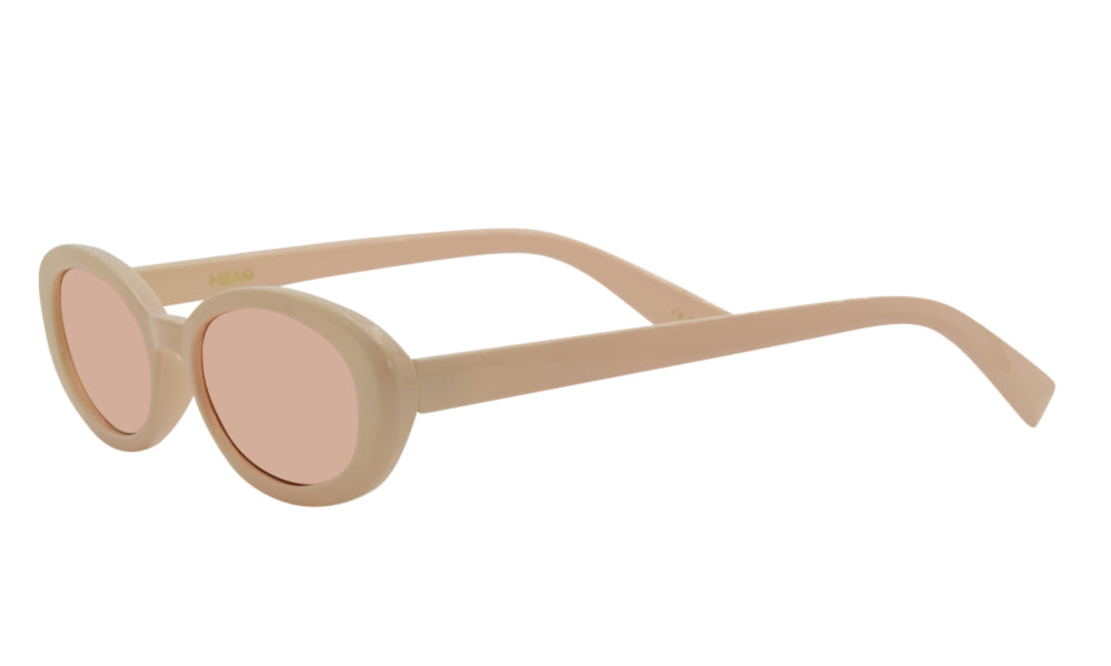 Baby pink oval glasses