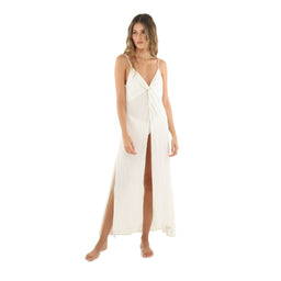 White Open Front Coverup Dress